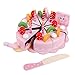 POPETPOP Fingere Torta Giocattolo Giocattolo per Bambini Set di Torta in Legno Taglio Torta Giocattoli Bambini Gioca in Legno Cake per Bambini Learning Kitchen Giocattoli Regali di