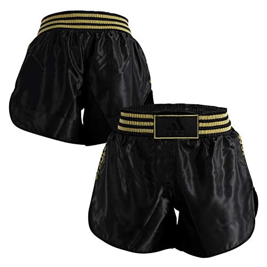 adidas Unisex kampsportshorts, muay thai, kickboxning, svart, M