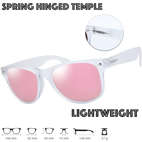 The Fresh Matte Frosted Frame Mirror Lens Spring Temple Horn Rimmed Sunglasses 53mm3