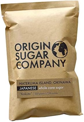 Origin Sugar Company - Raw, Unrefined Japanese "Kokuto" Black Sugar from Hateruma Island - Whole Cane Sugar (200 grams)