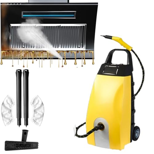 DHMYDPDZ 3.5L High - Temp Steam Engine Cleaner: 3000W High - Pressure Multi - Use Steam Washer, w/Continuous Steam, 6 Accessories & 40 - sec Heat - Up for Home, Car Washing & AC Cleaning Yellow