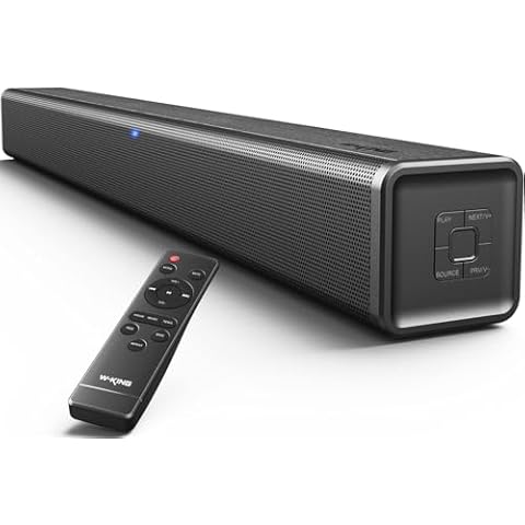 W-KING 90W (120W Peak) Sound Bar, 2.0 Soundbar for TV Home Theater Sound, TV Speakers Soundbar with Subwoofer Built-in, Bluetooth/HDMI-ARC/Opt/COA/AUX/RCA/USB, Sound Bars for TV with SUB Out Cover