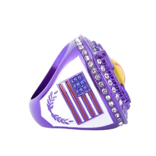 Image of 12 pcs Pack Metallic Colors Softball Tournament championhsip Trophy Ring Softball Teams Players Awards Size 9