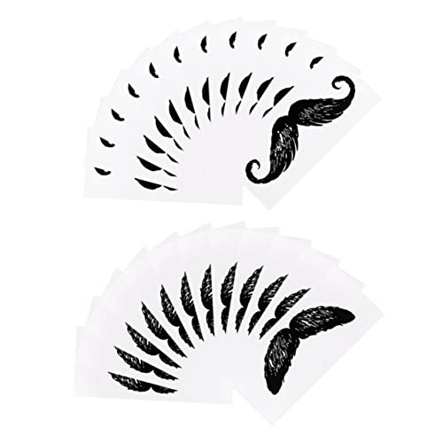 minkissy 48 hojas de calcomanías para peinar la barba, protector de bigote para nariz, depilación de orejas, depilación para hombres, cera depiladora, calcomanías decorativas para barba, suministros