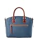 Dooney & Bourke Women's Domed Satchel in Pebble Grain Leather, Large Handbag with Adjustable & Detachable Shoulder Strap, Jeans