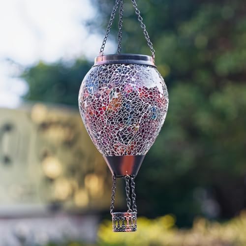 Lanterne solaire en forme de montgolfière idée cadeau déco extérieure patio