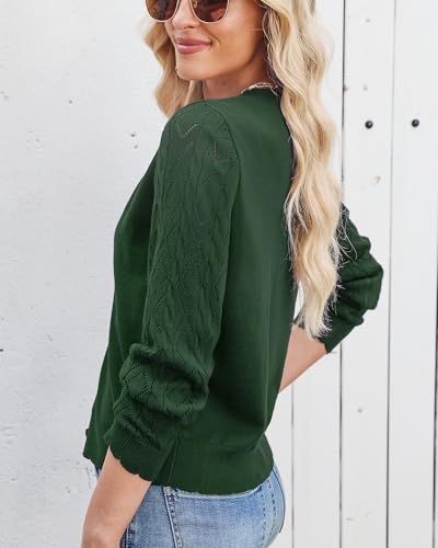 AGSEEM Women's Long Sleeve V-Neck Button Down Cardigan Knit Shrugs Sweater2