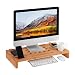Produktbild Relaxdays Monitorständer, Bildschirmerhöhung aus Bambus, für Laptop oder Monitor, Tischorganizer, HBT: 8x60x30 cm, natur