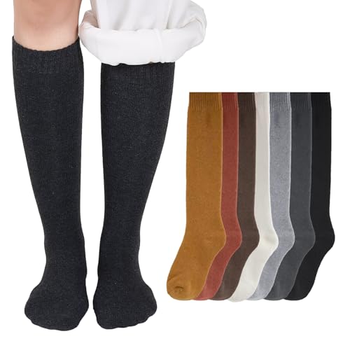 Yookat 7PC Warm Knee High Socks Long Winter Sock Boot MidCalf Stocking for Women