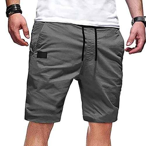 Image of Mens Casual Shorts Drawstring Summer Beach Stretch Twill Chino Golf Shorts Breathable Outdoor Hiking Joggers Short