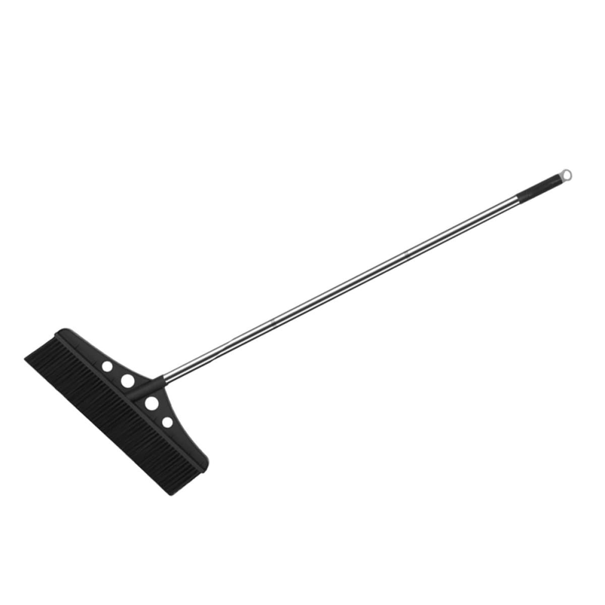 Scopa a Spinta per Impieghi Gravosi con Manico Staccabile in Acciaio Inox, Spazzatrice per Giardino e Cemento, Spazzola Igienica per Pulizia di Esterni, Vialetti, Garage e Patio