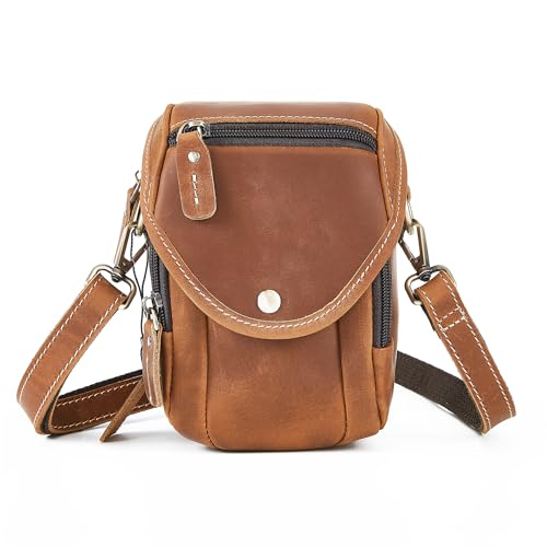 Vintage Men'S Small Cowhide Genuine Leather Men Messenger Bag Shoulder Sling Bag For Mobile Phone4