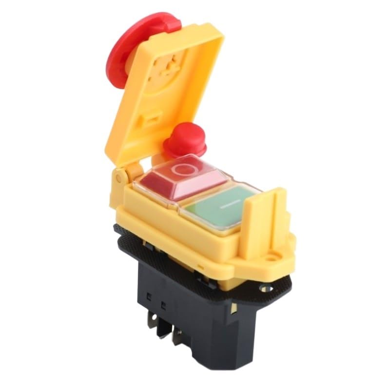 Electromagnetic Switch 4/5 Pin 120V 220V ON-Off Momentary Reset Push Button with Cover IP55 Waterproof ReplaceYCZ3-C，KJD17B(5 Pins,110V)