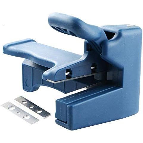WREOW Handle Edge Trimmer Edge Banding Trimmer Manual Trimming Woodworking Tool Edge Band Cutter with Carbon Steel Blades Cover