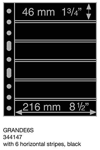 Leuchtturm Kunststoffhüllen Grande, mit 6 waagerechten Streifen, schwarz