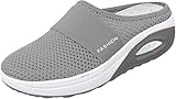 Orthopädische Schuhe Damen Sommer Air Cushion Slip On Hausschuhe Luftkissen Sandalen Mesh Atmungsaktiv Walkingschuhe Diabetiker Schuhe Freizeit Leicht Schlupfschuhe