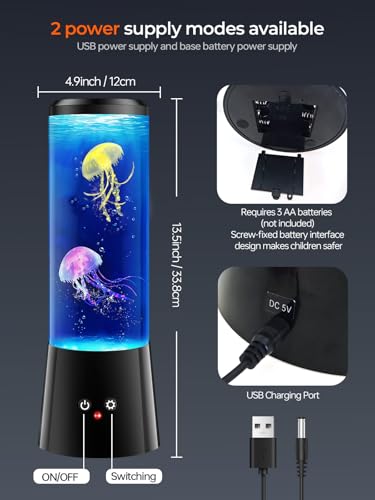 Image of Jellyfish Lamp, 16 Color Mood Night Light, Dual Power Mode Whisper-Quiet Sensory Aquarium Light, Decorative Night Lamp with Remote Control & Timer for Home Office Bedroom Decor for Kids Adults