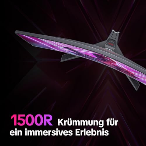 KOORUI 27 Zoll Curved Gaming Monitor 180Hz, 1ms, 1920x1080, FHD, 1500R, Adaptive-Sync, HDR10, VESA, inklusive DP- und HDMI-Kabel - Afbeelding 5