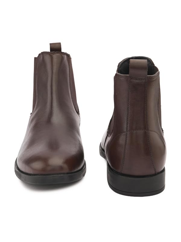 Image of Men's Genuine Leather Chelsea Boots I Premium Comfortable Slip-On Ankle Boots I Cushioned insole I Anti slip sole I Durable Stylish Leather Boots for Office & Daily Use