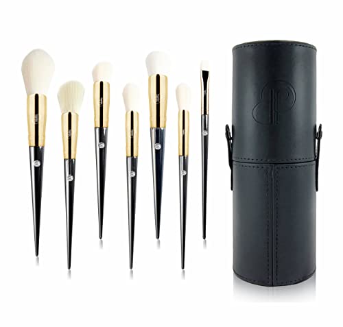 CJP Beauty Pędzle Do Makijażu Twarzy 9 Szt. - Certyfikowane Przyjazne Dla Wegan I Wolne Od Okrucieństwa - Miękkie Syntetyczne Włosy Z Drewnianą Rączką - Najlepsze Dla Wszystkich Formuł Cover