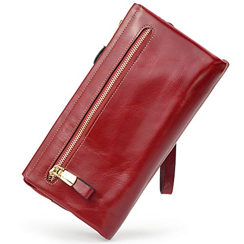 Leather Zipper Wallet Organ Design Large Capacity Compartment Bag Multi-Card Position Microfiber Wear-Resistant Type Outer Zipper