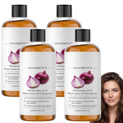 Champú de cebolla roja para frenar la caída y el refinamiento del cabello en 4 piezas