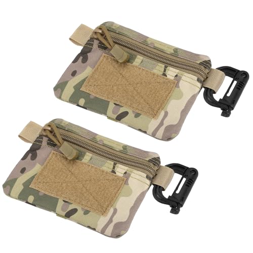 YELARXI 2pcs Small Admin Pouch Nylon Zipper 5.3"x4.1" Camouflage Color