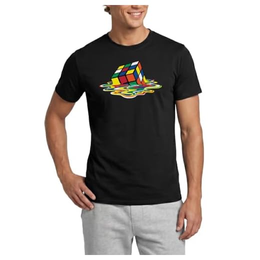 Rubik's Cube Zauberwürfel Melting Cube Männer T-Shirt, XL, Schwarz