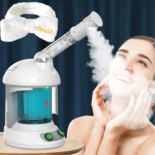 KitchEss Facial Steamer, Nano Ionic Face Steamer with Extendable 360° Rotating Arm, Professional Steamer for Face, Portable Face Steamer for Facial Deep Cleaning for Personal Care at Home or Salon