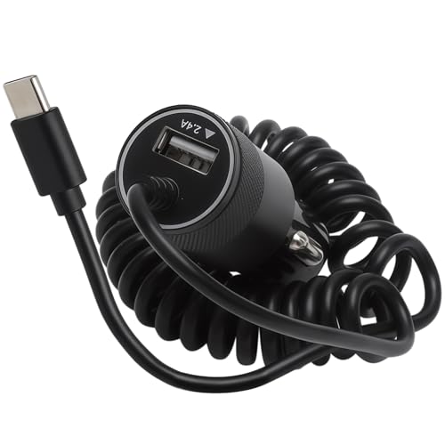TNSLAND Caricatore Auto Usb C Include un cavo a molla da 1.2 m, Caricabatterie Auto Accendisigari, Adattatore Accendisigari Usb per iPhone 16/15, Samsung S25/S24/S23/S21/A55/A16/Z Fold6/Z Flip5