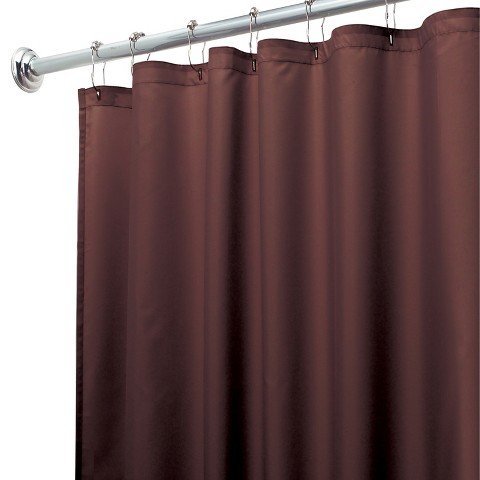 Heavy Duty Magnetized Shower Curtain Liner Chocolate Brown