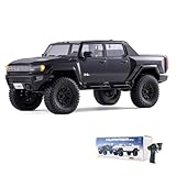 FCX18 FMS 1/18 Hummer EV RC Crawler, RC Pick-up Truck, RC Rock Crawler with 2 Speed, Lighting Control, Portal Axles for Adults (Black)