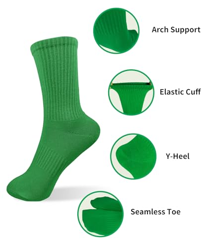 Ribbed Knit Athletic Socks for Women Men Cotton Breathable Running Crew Sock Casual Comfort for Sports - Image 5