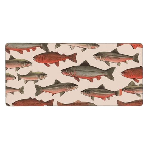 Tapis de souris XXL 90x40 cm saumon pour clavier et ordinateur portable