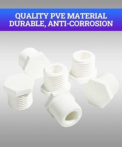 Zlirfy 1/2 Inch NPT Water Heater Drain Plug - 6 Pieces, Compatible With RV Camper and Atwood Heater, White Plastic, Car Accessory 11630 91857