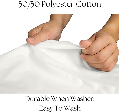 Jonic Essentials Motorhome Caravan Bedding White Fitted Sheet for Left hand Cut Off Shaped Motorhome Caravan Mattress Beds, Luxury Polycotton 200 TC, Elasticated All Around, Made in UK (137/190/30cm) - Image 3