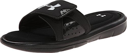 Under Armour Boys' Ignite IV Slide, Black (001)/White, 6