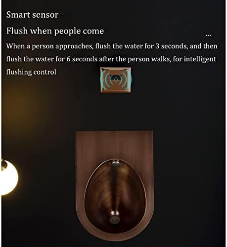Urinal Wall-Hung Toilet, Wall-Mounted Male Urinal Induction Drainage Public Toilet Urinal Small Vertical Toilet, Suitable for Families, Hotels,Brown-A