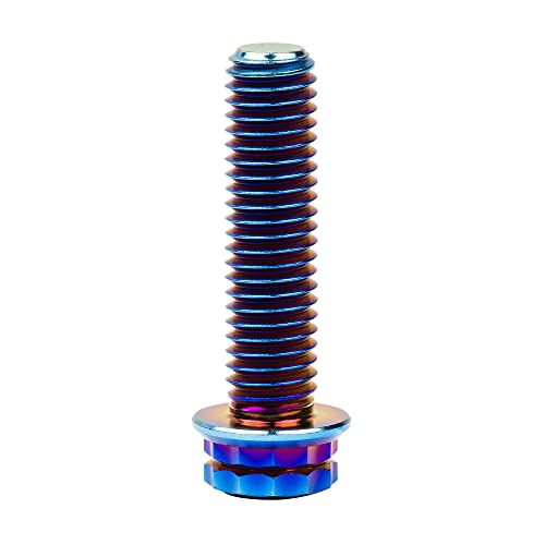 Image of Titanium Flange 12 Point Head M8 x15 20 25 30 35 40 45 50 55 60 65mm Screw Bolt Pack of 4 (M8x30mm, Burning Blue)