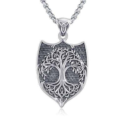 Bijoux celtiques : collier arbre de vie argent 925 et pendentif nœud celtique pour femme