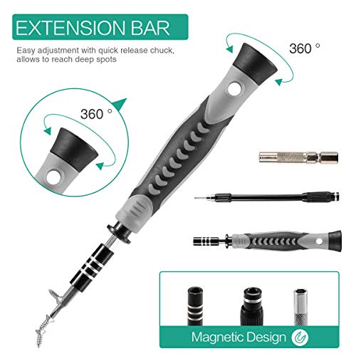 ORIA Precision Screwdriver Set, 130 in 1 Screwdriver Kit with 120 Screwdriver Bits(117 PCS 28mm, 3 PCS 35mm), Repair Tool Kit for Smart Phone, Household Appliances