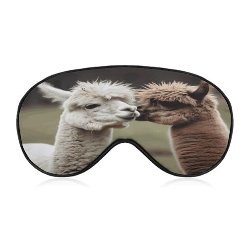 Image of Funny Alpaca Sleep Mask for Side Sleeper Women Men Eye Mask for Sleeping Light Blocking Zero Pressure Breathable Travel Eye Cover Adjustable Soft Night Blindfold