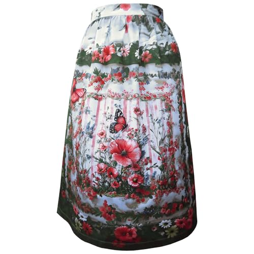 Tablier Dirndl en satin de coton Jardin des papillons pour fête de la bière
