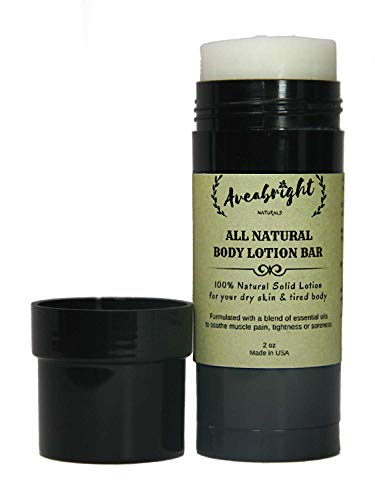 Solid Lotion Bar (2Oz) & Olive Oil Infused Herbal Salve (0.8Oz) Set. All Natural Body Lotion For Very Dry Skin. Wonderful For Cracked Skin Relief, Soothe And Heal Irritated Skin. Handmade In Usa. #TOP1