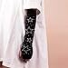 HeiBai Xiong Goth Arm Warmers Y2K Elbow Length Gothic Fingerless Punk Emo Gloves Steampunk Knitted Cutecore Sparkly Star Arm Warmer