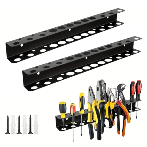 Zangenhalter Wandhalterung - 2 Stück 40cm Werkzeug Wandhalter, 18 Löcher Wandhalterung Werkzeughalter, Werkzeug Wandhalterungs, Schraubendreher Halterung Organizer für Garagen Werkstätten Werkbänke