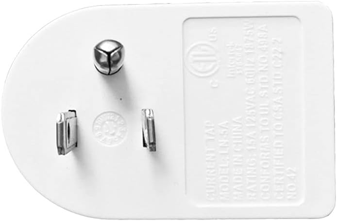 Oviitech 2 Pack Grounded Outlet Wall Tap Adapter with On/Off Power Switch，Single Outlet with Switch in White