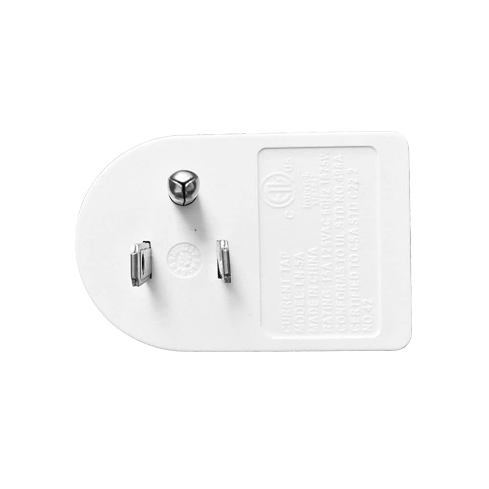 Oviitech 4 Pack Grounded Outlet Wall Tap Adapter with On/Off Power Switch，Single Outlet with Switch in White