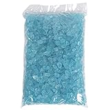 Paquete de bolsas Piedras decorativas de cristal turquesa, 1 kg, tamaño aprox. 4 mm – 10 mm, decoración para mesa, jarrones