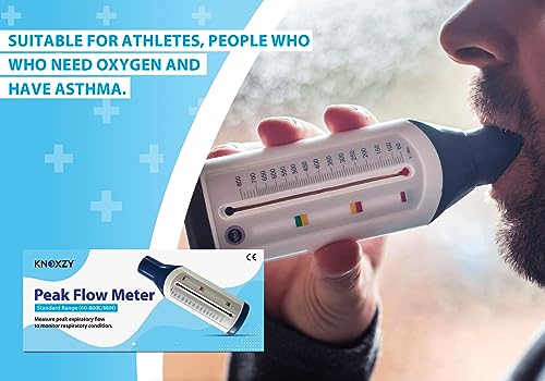 KNOXZY Peak-Flow-Messegerät für Erwachsene zur Überwachung der Lungenfunktion - Ausatmungsflussmesser zur Überwachung des Atemzustands - Spirometrie-Lungenfunktions-Wiederherstellungstrainingsgerät